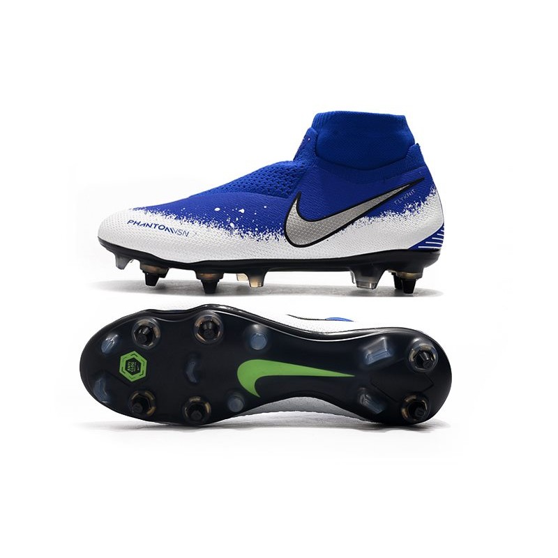 Nike Phantom Vision Elite DF SG PRO Anti Clog Modrá Bílá Stříbrná